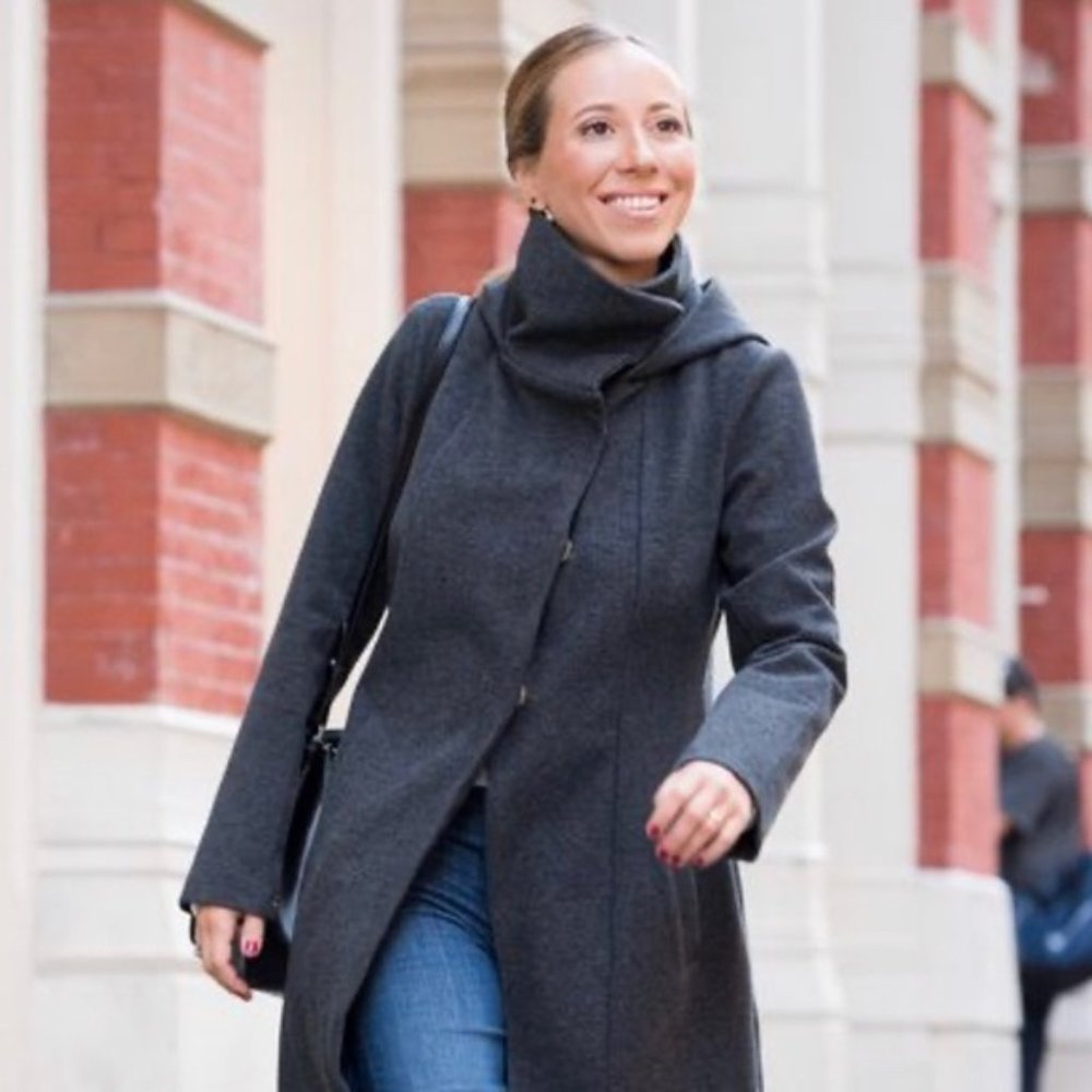 Women's Gray Hooded Coat
